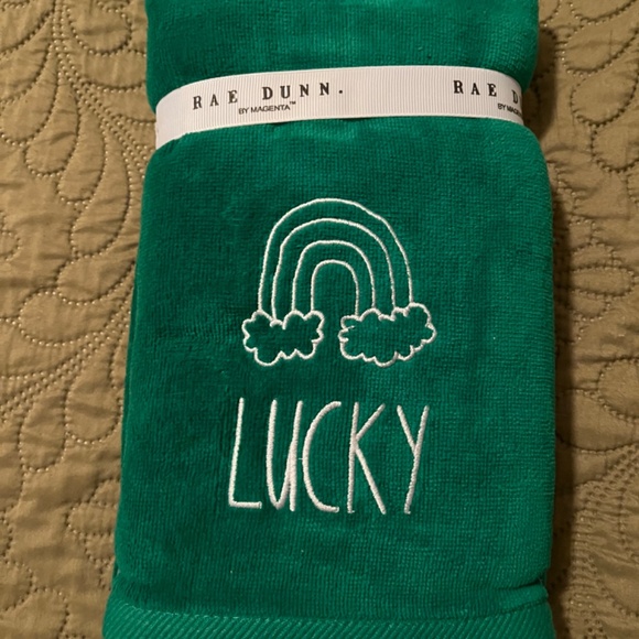 Rae Dunn Lucky Hand Towels set of 2 - Picture 2 of 2